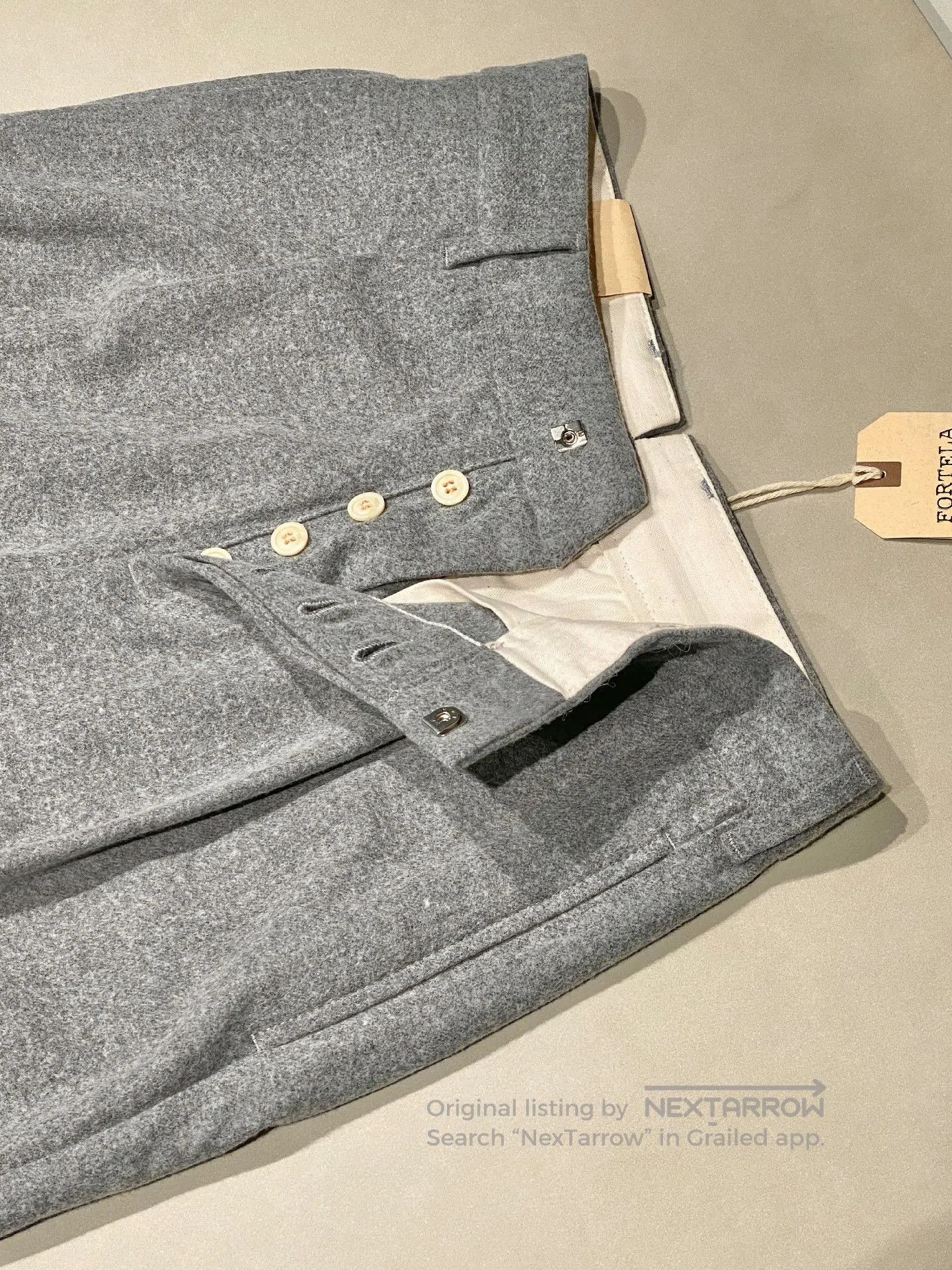 Fortela FORTELA Italy Light Gray Wool Pants. Size US 30 / EU 46 - 4 Thumbnail