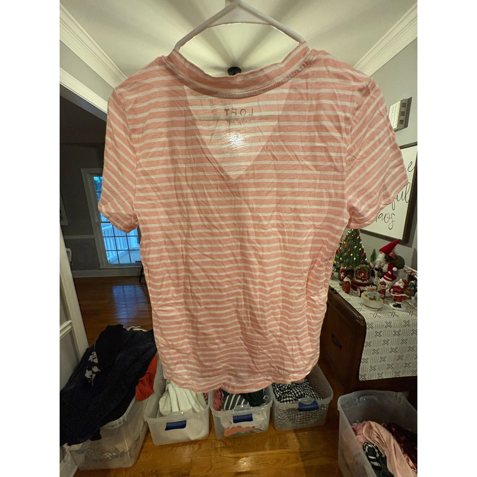 Loft LOFT Vintage Soft Pink & White Striped Tee Size Small Size S / US 4 / IT 40 - 4 Thumbnail