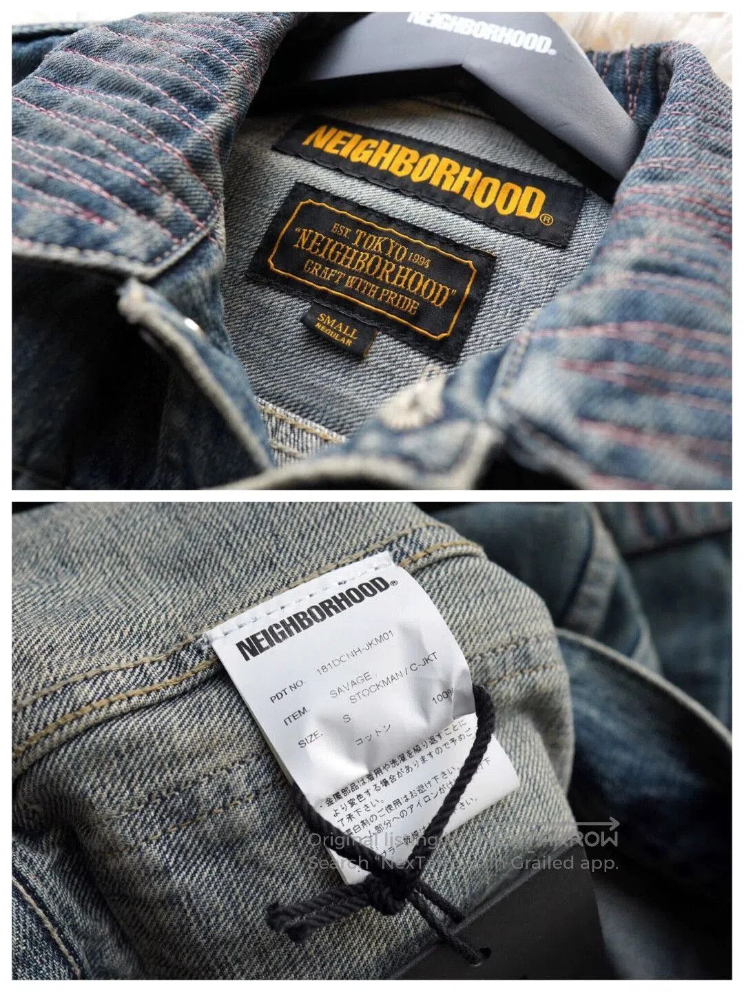 Neighborhood Blue Denim Jacket with Distressed Finish - Size S. Size US S / EU 44-46 / 1 - 3 Thumbnail