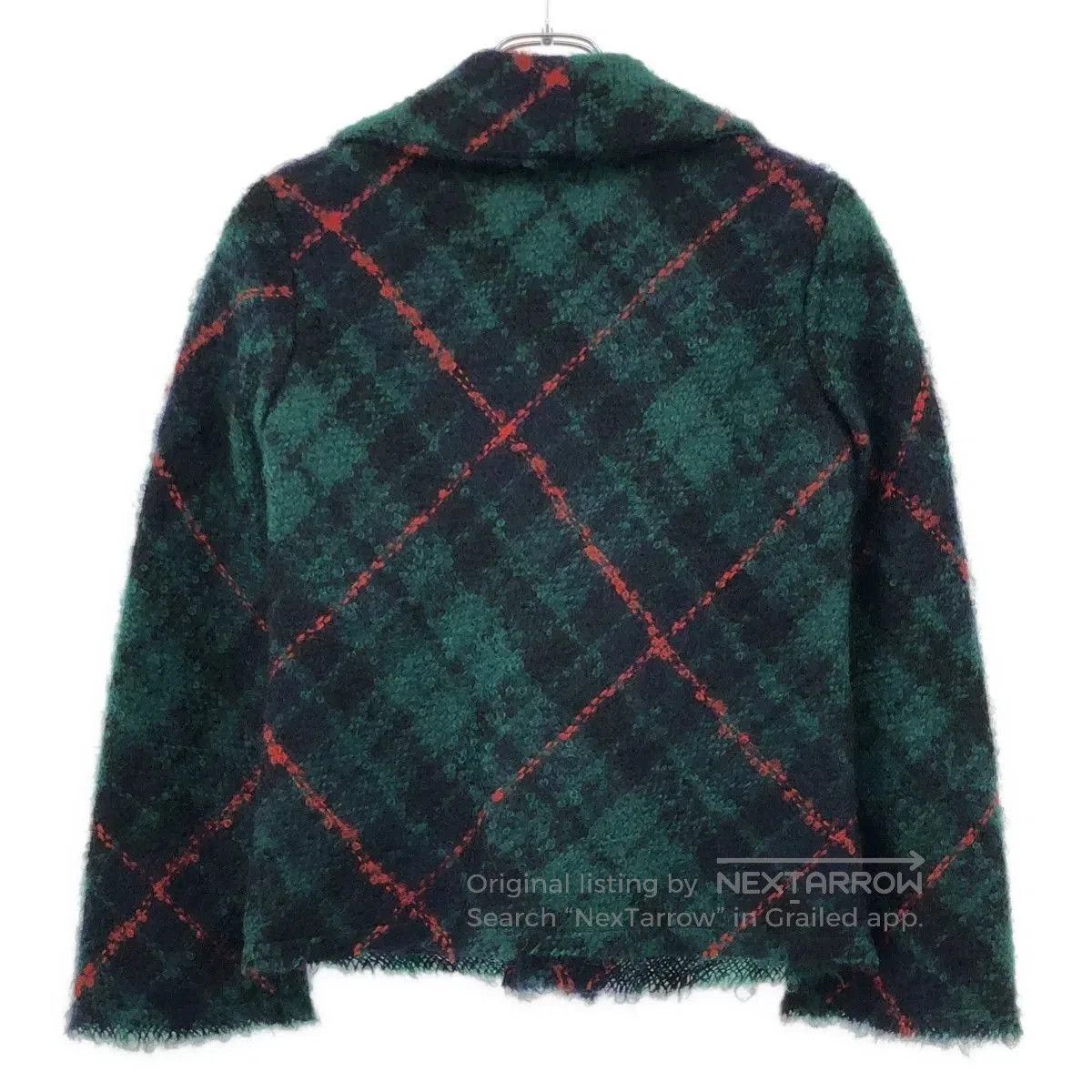 CDG by Comme des Garcons Green Checkered Mohair Jacket. Size S / US 4 / IT 40 - 2 Thumbnail