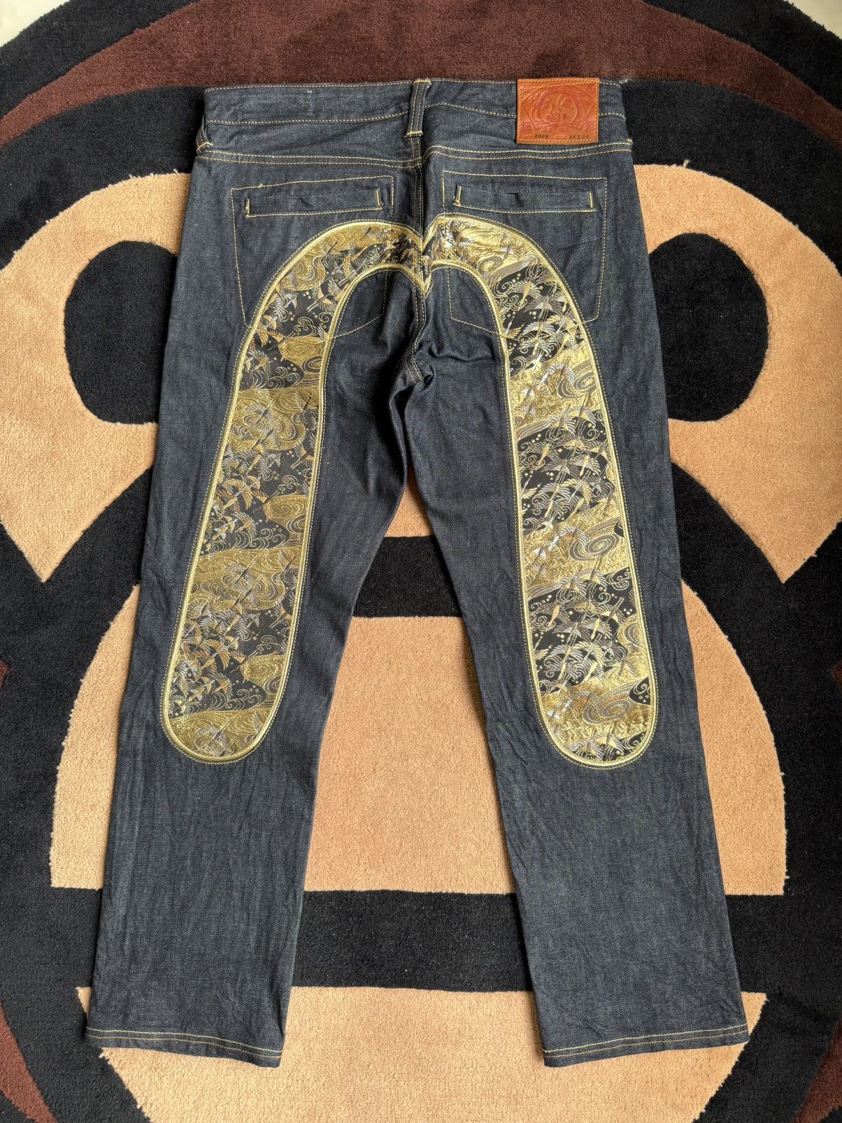 Evisu EVISU golden Koi embroidery denim jeans size:30x34 | Grailed