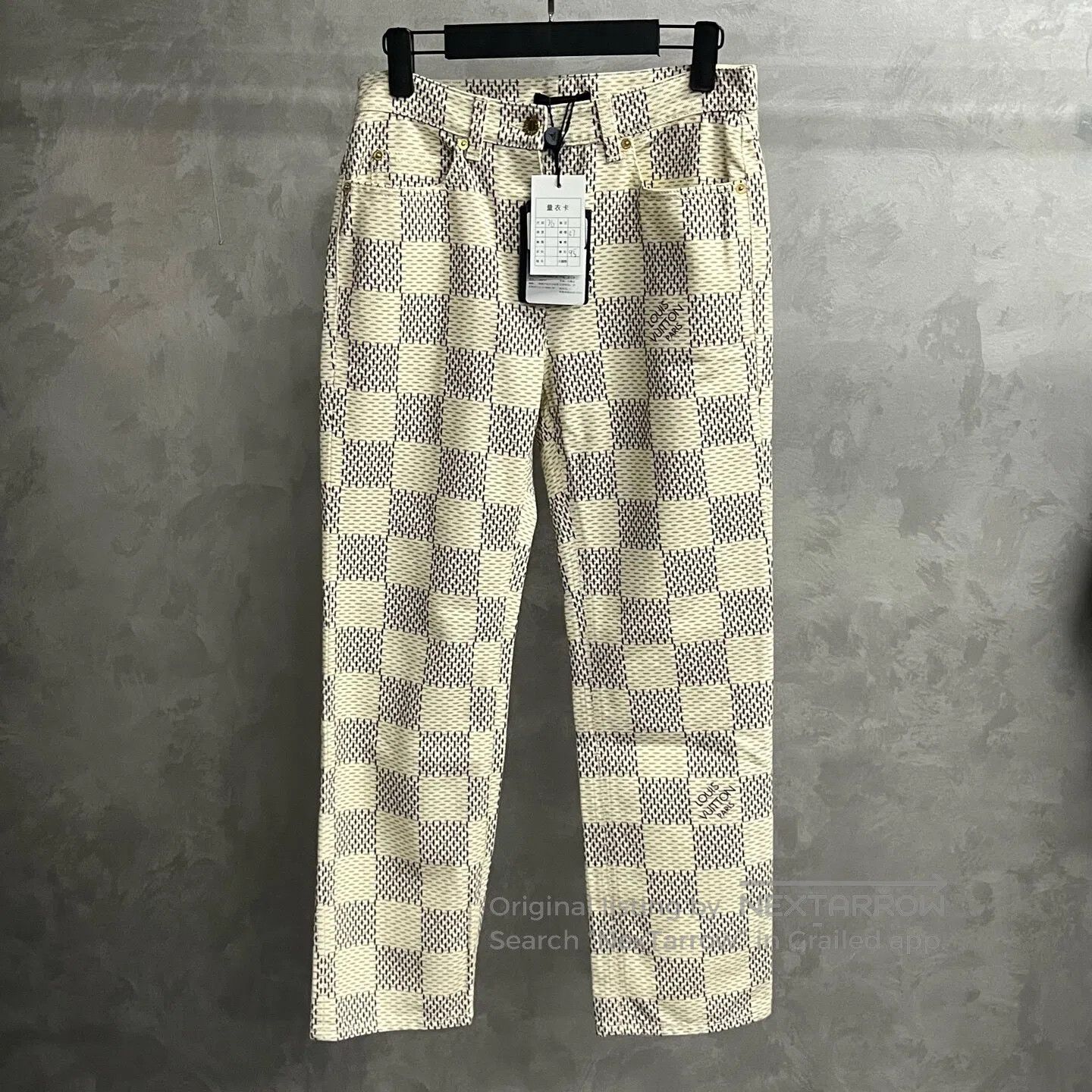 Louis Vuitton Louis Vuitton size 36 Beige checkered pattern jeans with a Size 26" / US 2 / IT 38 - 1 Thumbnail