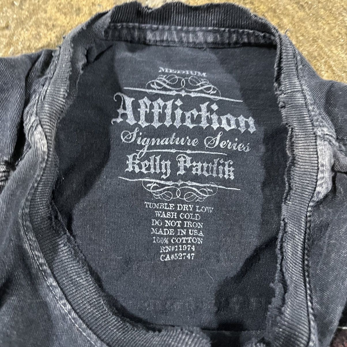 Affliction × Vintage Y2K Affliction Kelly Pavlik Grunge Goth Skull Tee Shirt Size US S / EU 44-46 / 1 - 9 Thumbnail