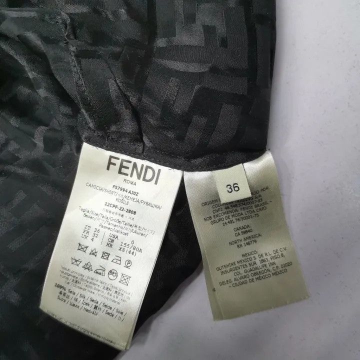 Fendi Fendi Logo Patterned Cropped Long Sleeve Shirt -2508 Size S / US 4 / IT 40 - 2 Thumbnail