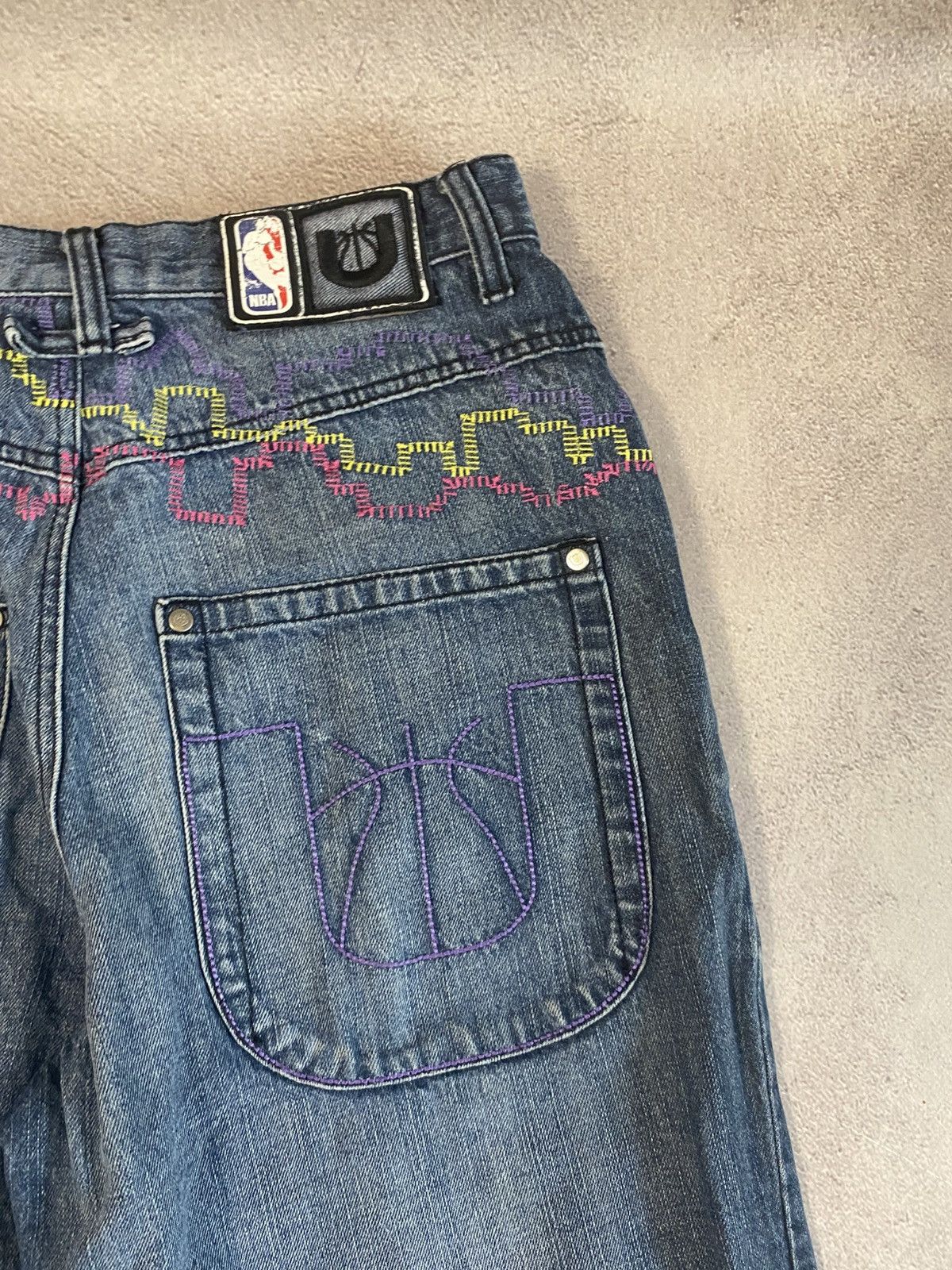 Japanese Brand × NBA × Vintage NBA UNK Lakers Baggy pants Tornado Mart style y2k jeans Size US 30 / EU 46 - 6 Thumbnail