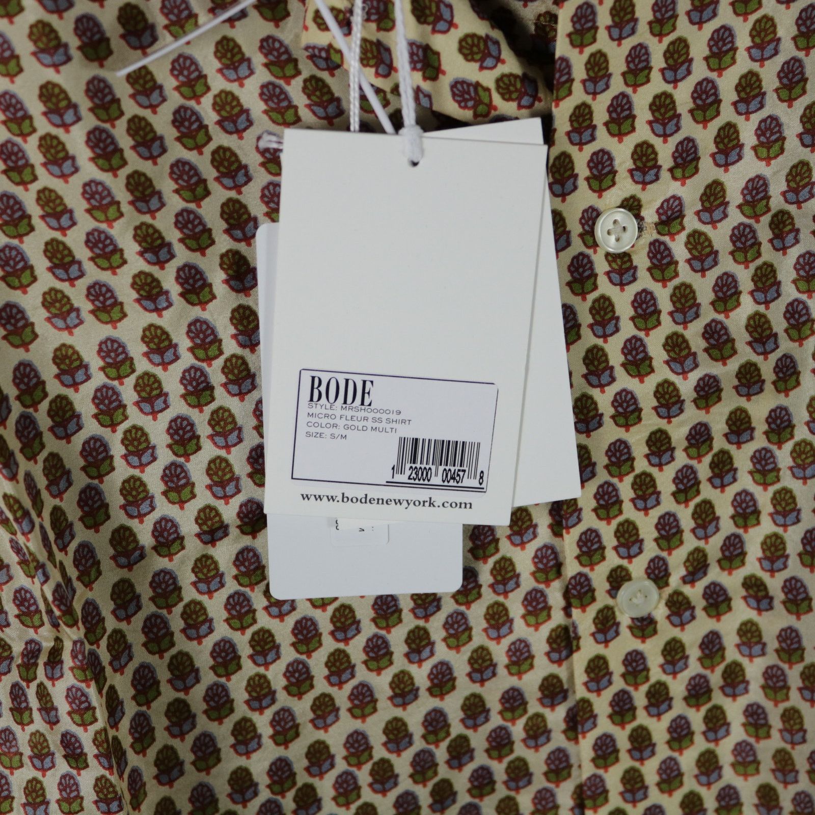 Bode Bode New York Micro Fleur Silk Shirt S/M New Size US S / EU 44-46 / 1 - 5 Thumbnail