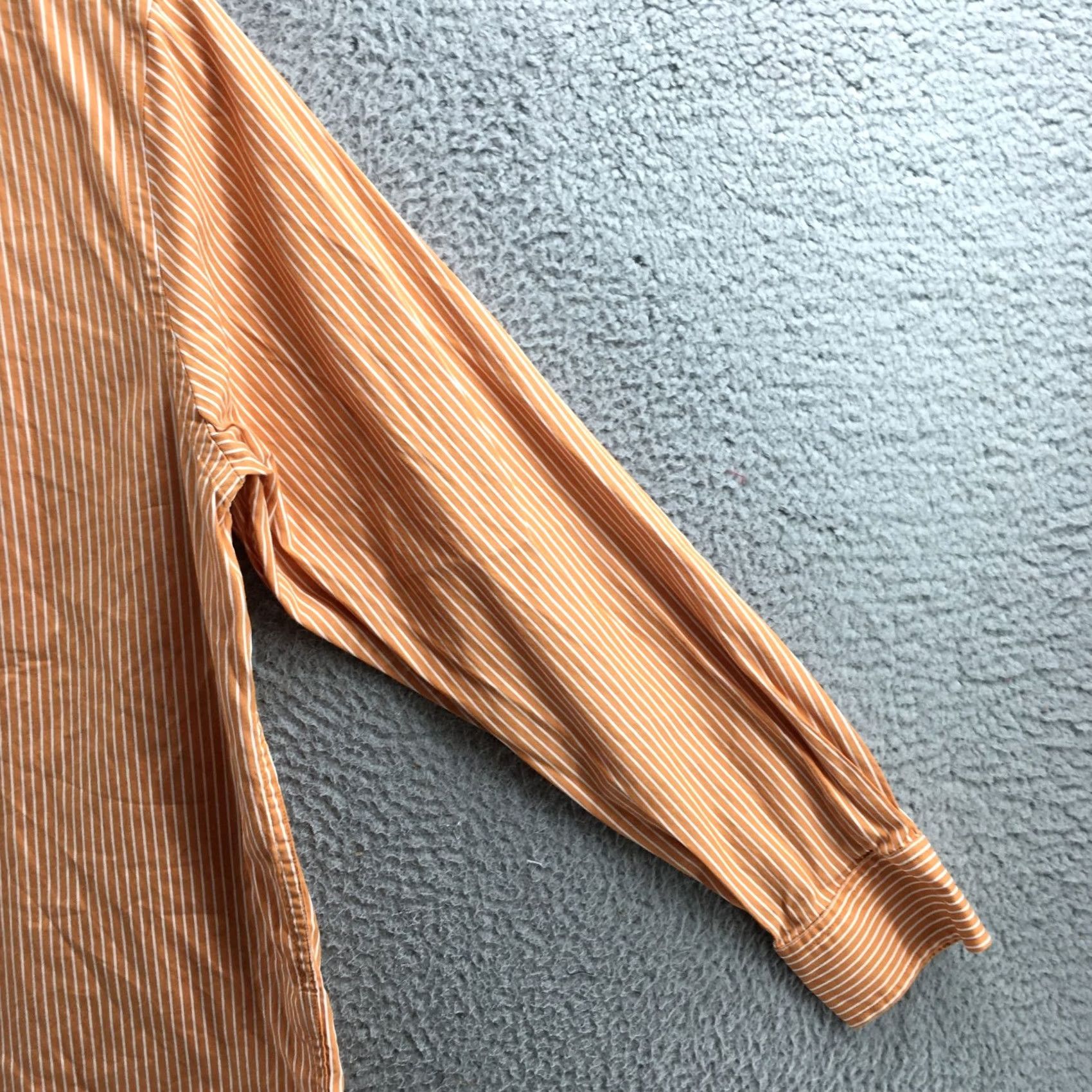 Banana Republic Banana Republic Button Up Shirt Men L Orange Striped Cotton Long Sleeve Collared Size US L / EU 52-54 / 3 - 4 Thumbnail