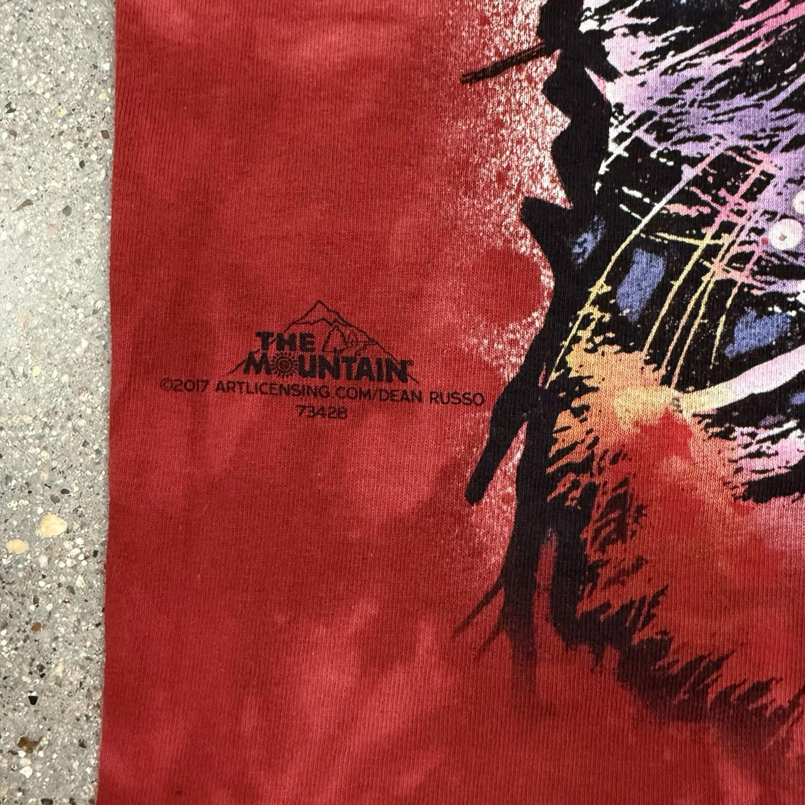 The Mountain Dean Russo 9 Lives Cat T-Shirt Red Tie-Dye Sz M Size US M / EU 48-50 / 2 - 4 Thumbnail