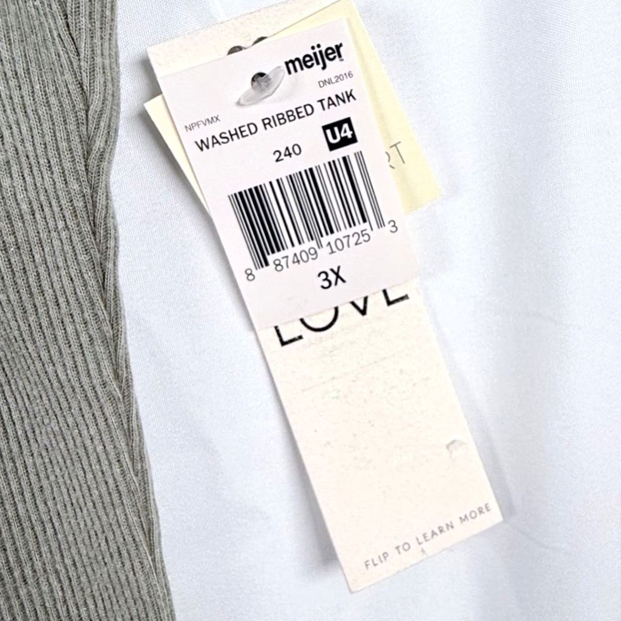 Vintage Ultra Flirt Tank Top Sage Green Washed Ribbed Scoop Neck Basic Summer 3X Womens Sleeveless Casual Shirt Women’s Plus Size Size XXL / US 16-18 / IT 52-54 - 3 Thumbnail