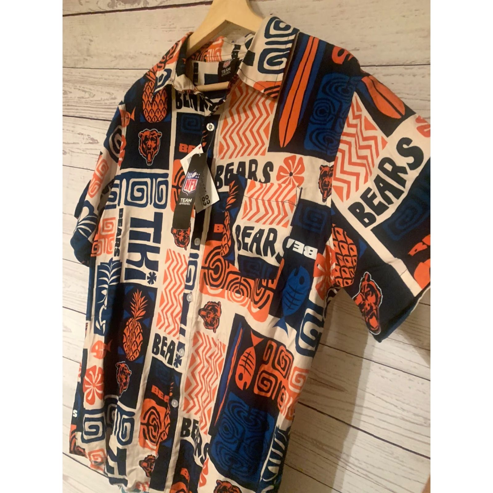 NFL VINTAGE Chicago Bears NFL Button-Up Shirt Hawaiian Viscose Short Sleeve Small Size US S / EU 44-46 / 1 - 4 Thumbnail