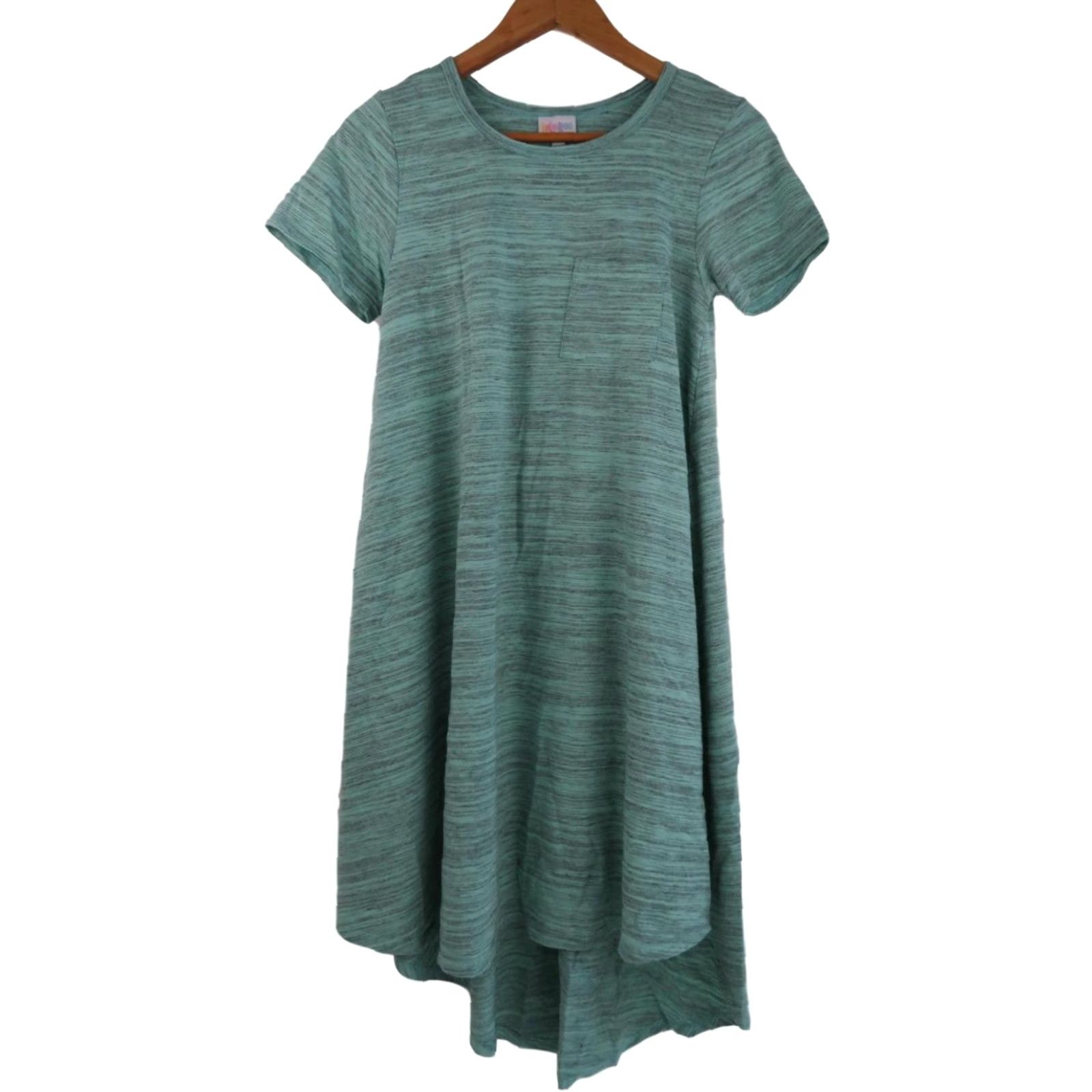 Vintage LuLaRoe Carly Dress 2XS Mint Green Black Unicorn Swing EUC Womens Stripes Knee Length 90s Tunic/Shirt Dress VINTAGE: No Size XXS / US 00 / IT 34 - 2 Thumbnail