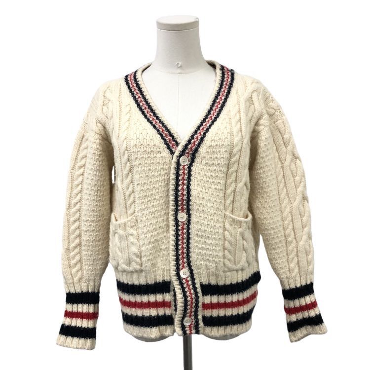 Thom Browne Thom Browne Cable Knit Stripe Cardigan Size M Size US M / EU 48-50 / 2 - 1 Thumbnail