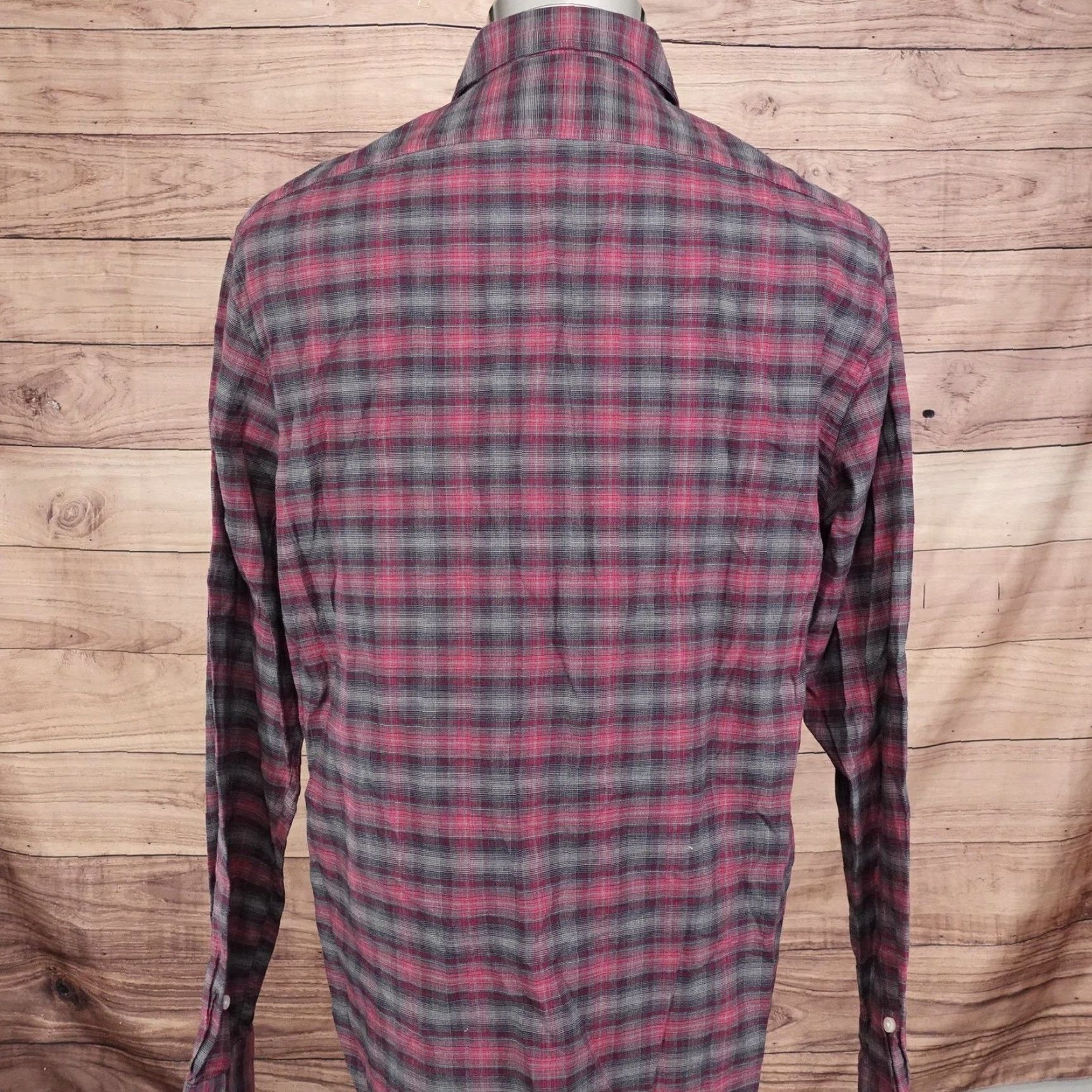 Vintage VINTAGE Thomas Dean Shirt Men Large Red Gray Plaid Button-Up Casual Stretch Cotton Size US L / EU 52-54 / 3 - 4 Thumbnail