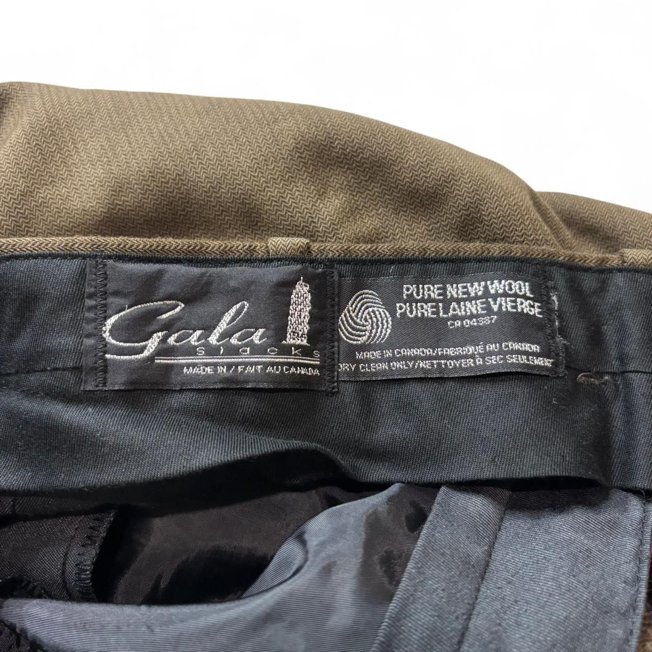 Vintage Vintage Brown 100% Wool Pleated Dress Pants - 39x32.5 Size US 39 - 6 Thumbnail