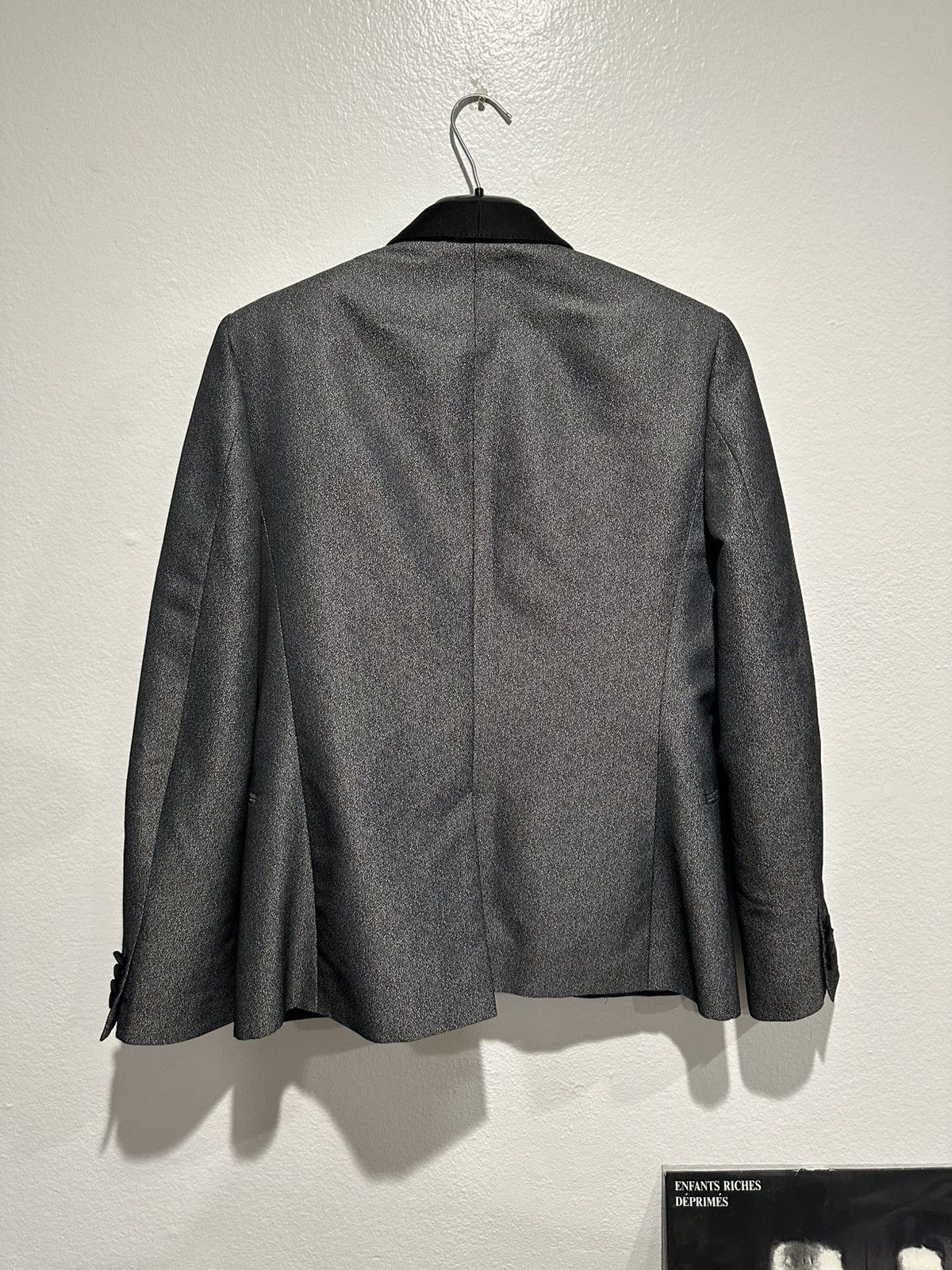 Hedi Slimane × Saint Laurent Paris FW13 Metallic Babycat Le Smoking Shawl Blazer Size 46R - 5 Thumbnail