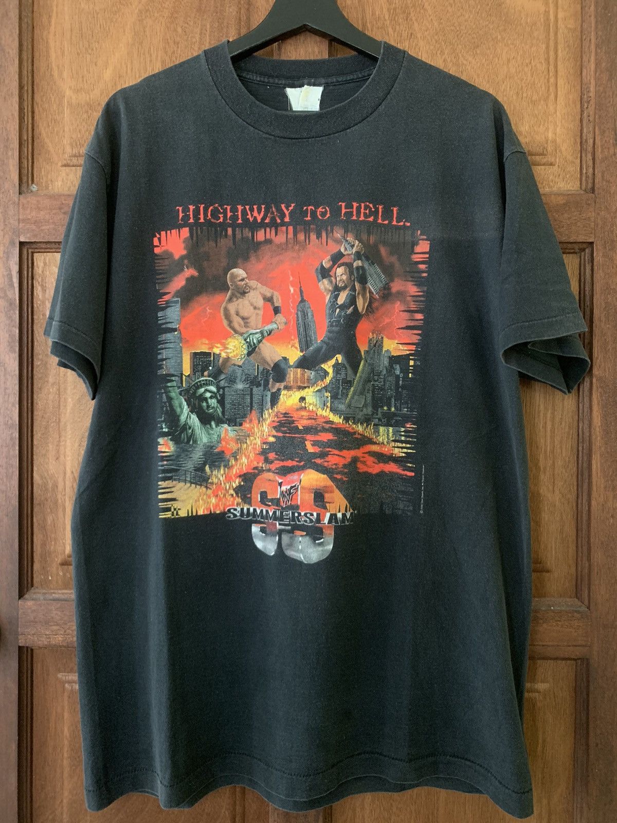 Vintage × WCW/nWo × WWF RARE‼️Vintage wwf summerslam vii undertaker stone cold shirt Size US XL / EU 56 / 4 - 3 Thumbnail