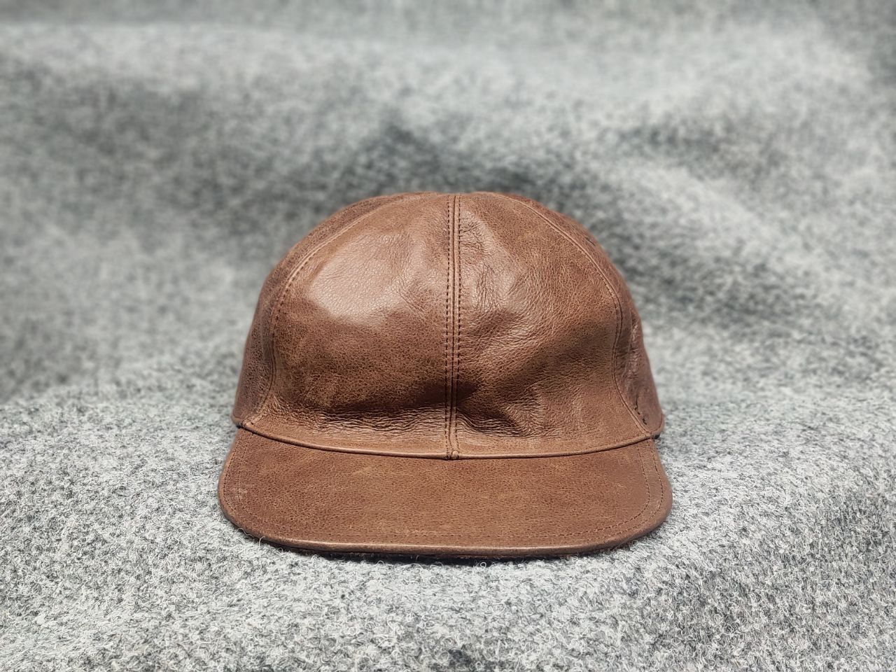 Vintage Vintage Brown Genuine Leather Baseball hat Design cap Unisex Size ONE SIZE - 4 Thumbnail