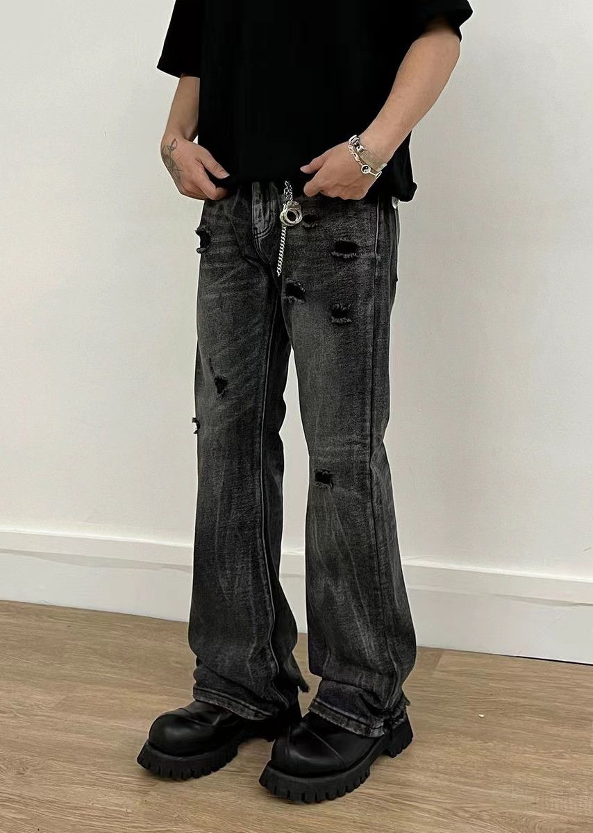 Japanese Brand × Jean Vintage washed distressed rare ripped jeans Size US 31 - 1 Thumbnail