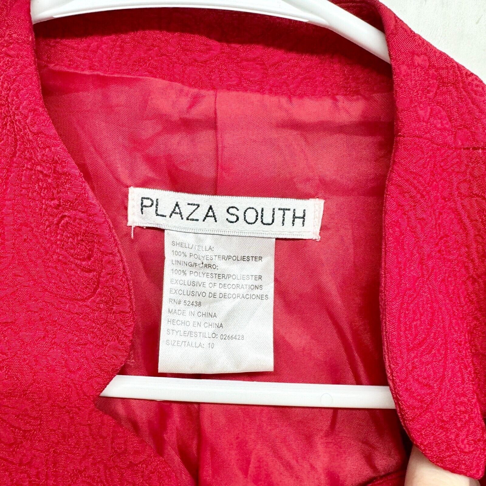 Other Plaza South Blazer Size 10 Red Laced Trim Cuff Button Down Size L / US 10 / IT 46 - 3 Thumbnail