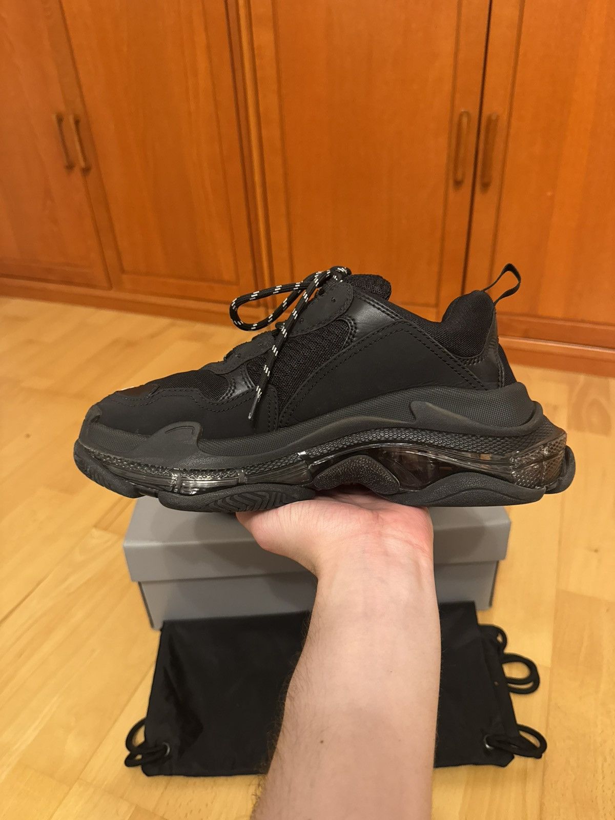 Balenciaga Balenciaga Triple S Triple Black Size US 7 / EU 40 - 5 Thumbnail
