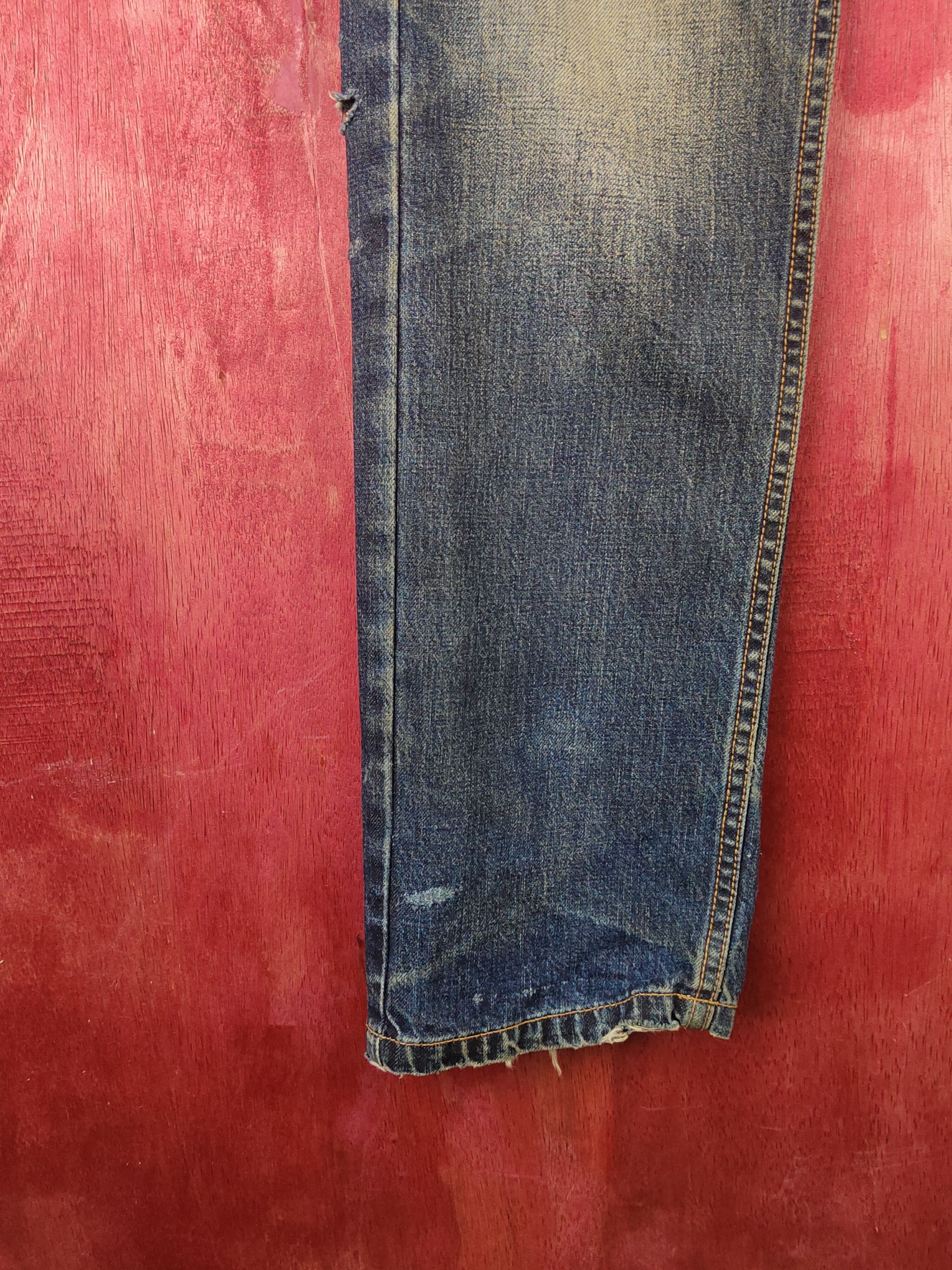 Japanese Brand Tykes Dark Blue Faded Distressed Ripped Jeans #S2141 Size US 32 / EU 48 - 6 Thumbnail
