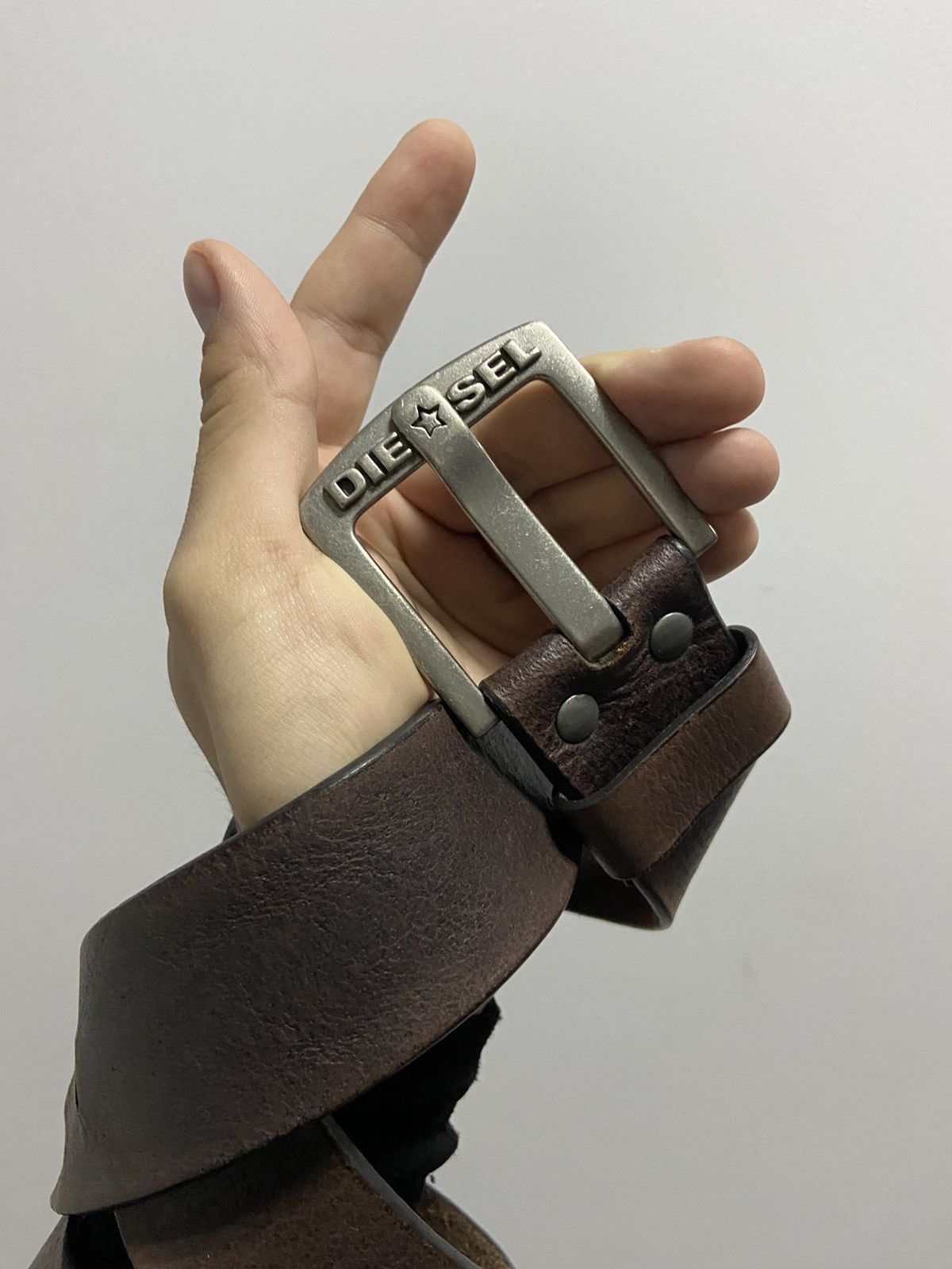 Diesel × Vintage Diesel Belt Vintage leather stars logo Size ONE SIZE - 3 Thumbnail
