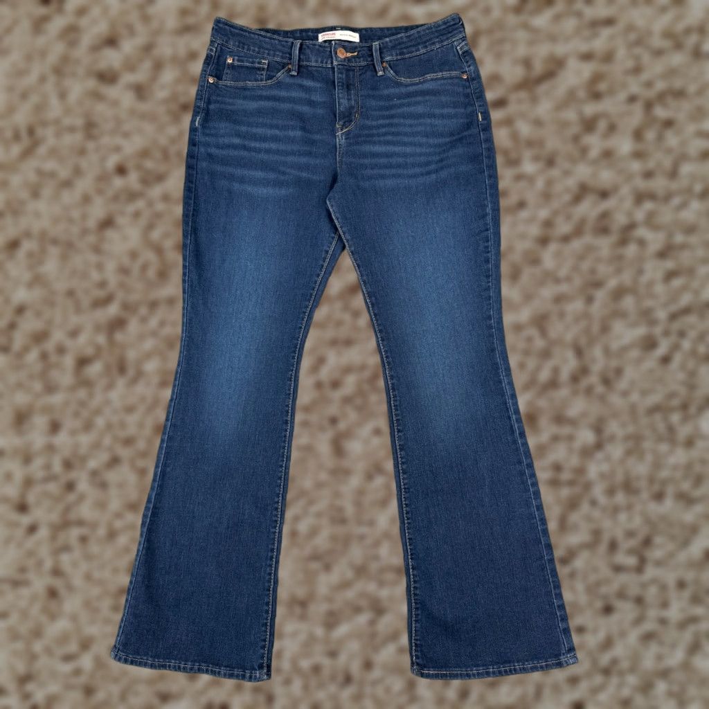 Levi's Levi's Jeans Women Bootcut 10 Adult Blue Denim Mid Rise 30x30 Signature 5-Pocket Distressed Cotton Blend Size 32" / US 10 / IT 46 - 1 Thumbnail