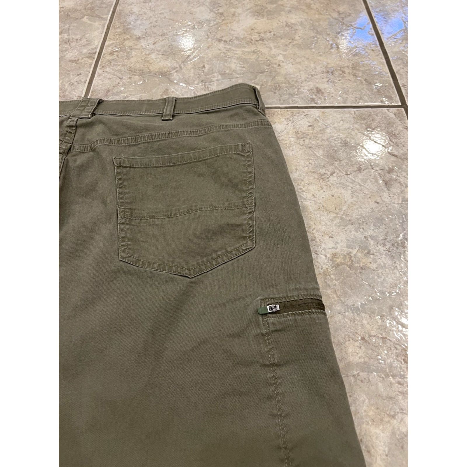 Weatherproof Weatherproof Men's Pants Straight Leg Moss Green 40X32 Chino Canvas Cargo Pockets Slashes Zip Front Button Regular Fit Size US 40 / EU 56 - 4 Thumbnail