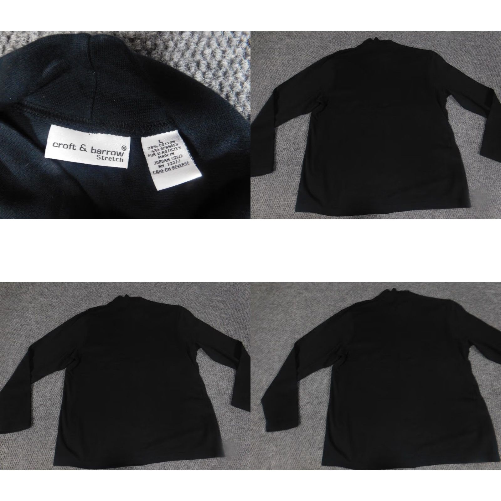 Croft & Barrow Croft & Barrow Sweater Womens L Black Pullover Stretch Regular Knit Cotton Modal Mock Neck Long Sleeve Classic Winter Casual Size L / US 10 / IT 46 - 8 Thumbnail
