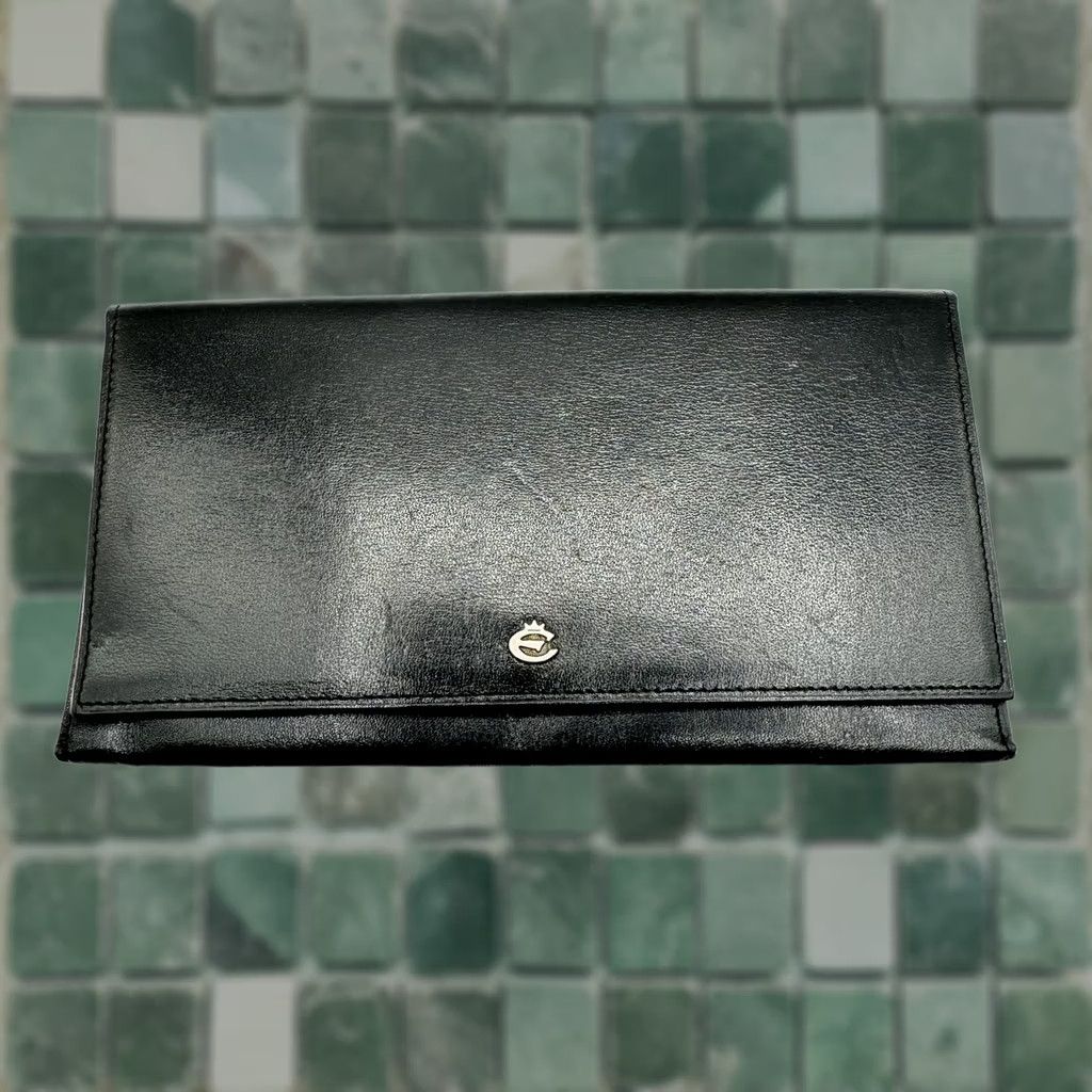 Vintage VTG Esquire Wallet Leather West Germany Black S Unisex Card Money Folding Button Handmade Size ONE SIZE - 1 Thumbnail