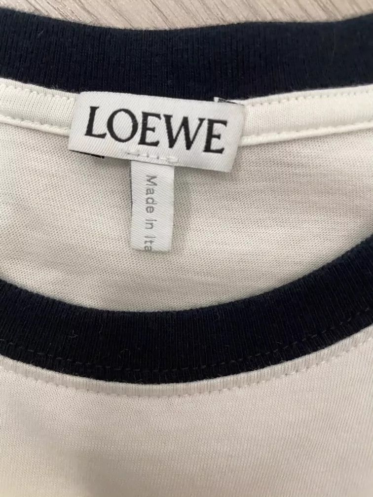Loewe LOEWE White embroidered small Logo black edged short sleev Size S / US 4 / IT 40 - 5 Thumbnail