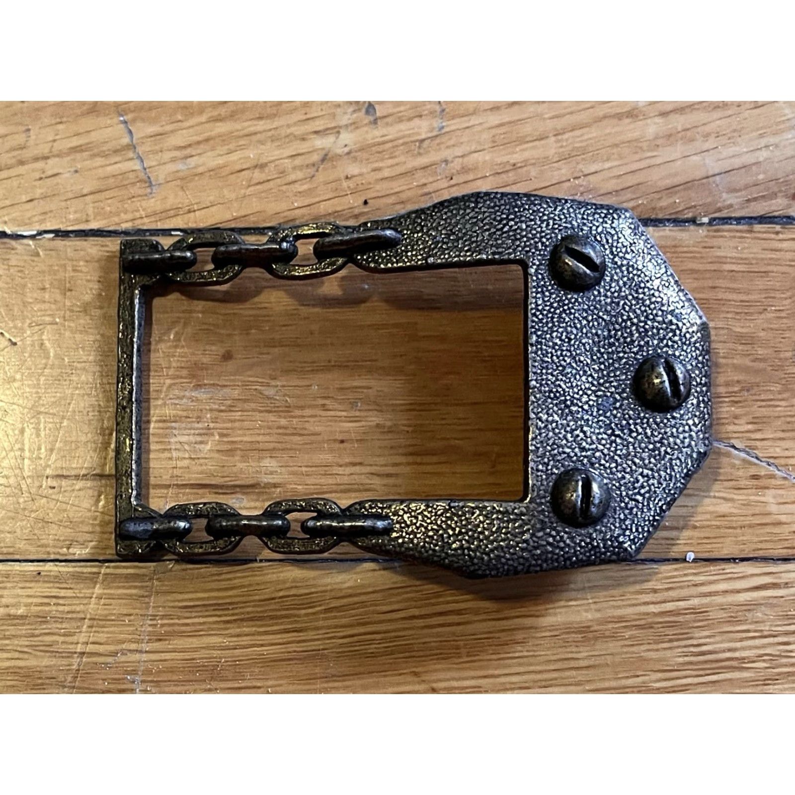 Vintage VINTAGE Accurate Belt Buckle Industrial Steampunk Chain Link Screws Brass Belt Buckle Gold 60s Mens Womens Adults Unisex Vintage Size ONE SIZE - 2 Thumbnail