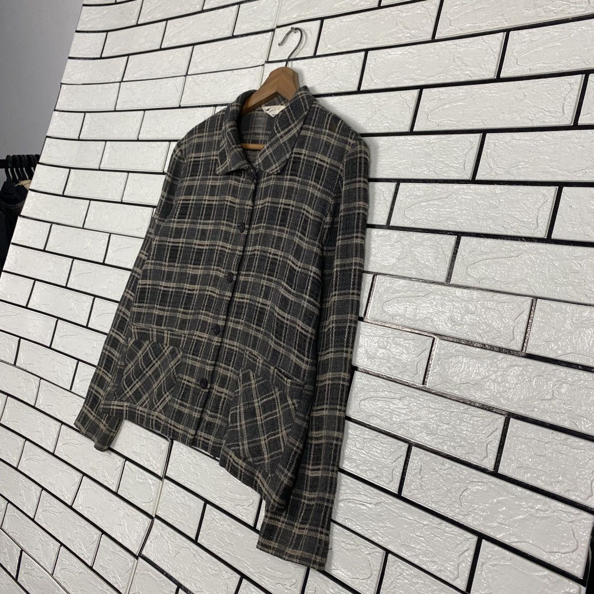 Issey Miyake 📌Vintage Cropped Button Jacket Corsa Tartan Design Check Size US M / EU 48-50 / 2 - 3 Thumbnail