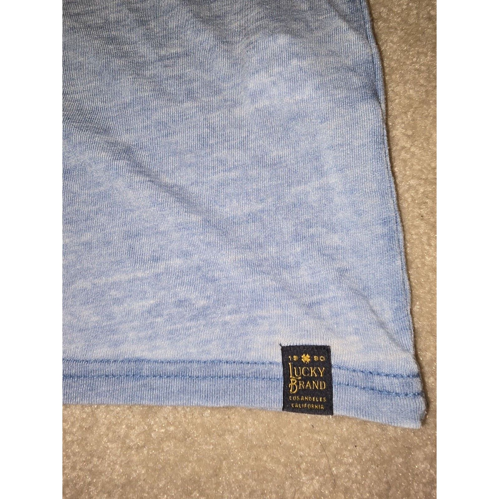 Lucky Brand Lucky Brand Venice Burnout Henley Shirt Mens XL Light Blue Size US XL / EU 56 / 4 - 2 Thumbnail