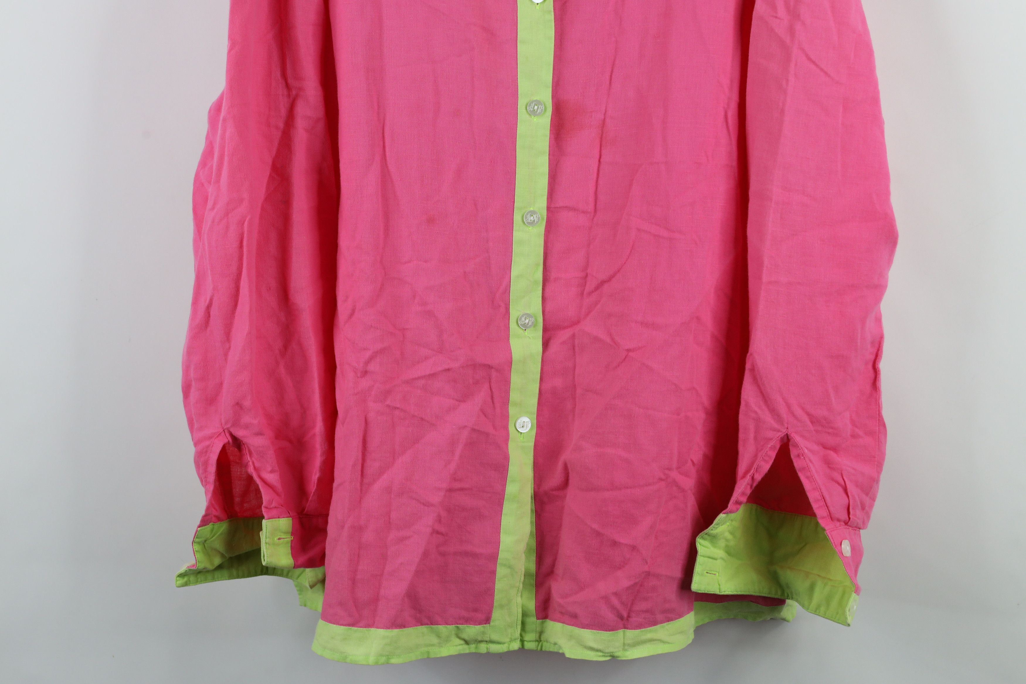 Lilly Pulitzer × Vintage Lilly Pulitzer Linen Blend Oversized Button Shirt Pink Size L / US 10 / IT 46 - 3 Thumbnail