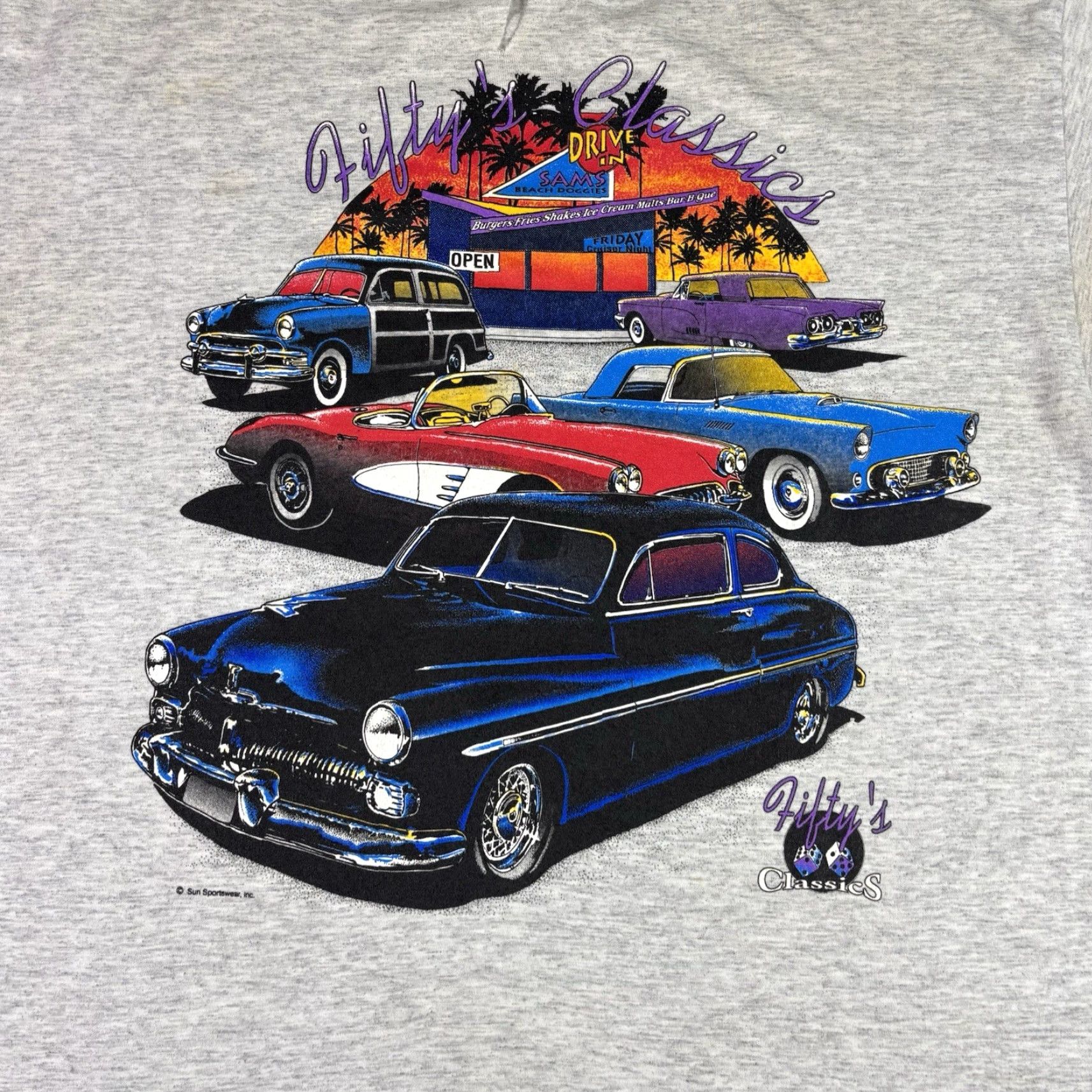 Vintage VINTAGE Classic Cars Art T Shirt XL Gray Short Sleeve Mens 60s 90s Lightning McQueen Crew Neck Cotton Size US XL / EU 56 / 4 - 6 Thumbnail