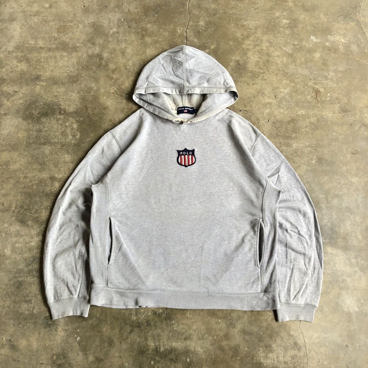 Polo Ralph Lauren Vintage Polo Sport Ralph Lauren Kswiss Logo Hoodie Grey Size US XL / EU 56 / 4 - 1 Thumbnail