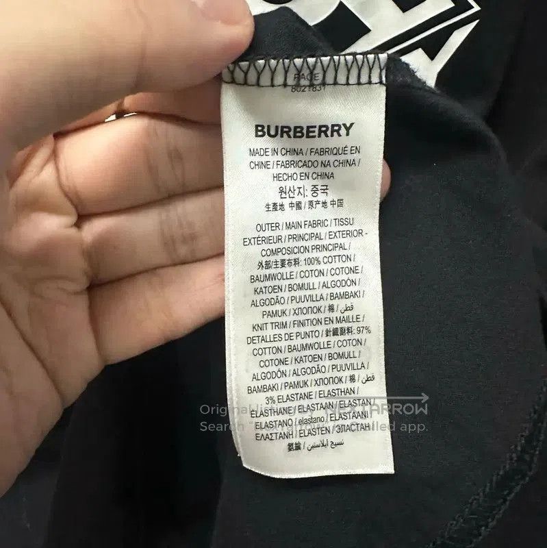 Burberry Burberry Black Cotton Logo Men's T. Size US M / EU 48-50 / 2 - 7 Thumbnail