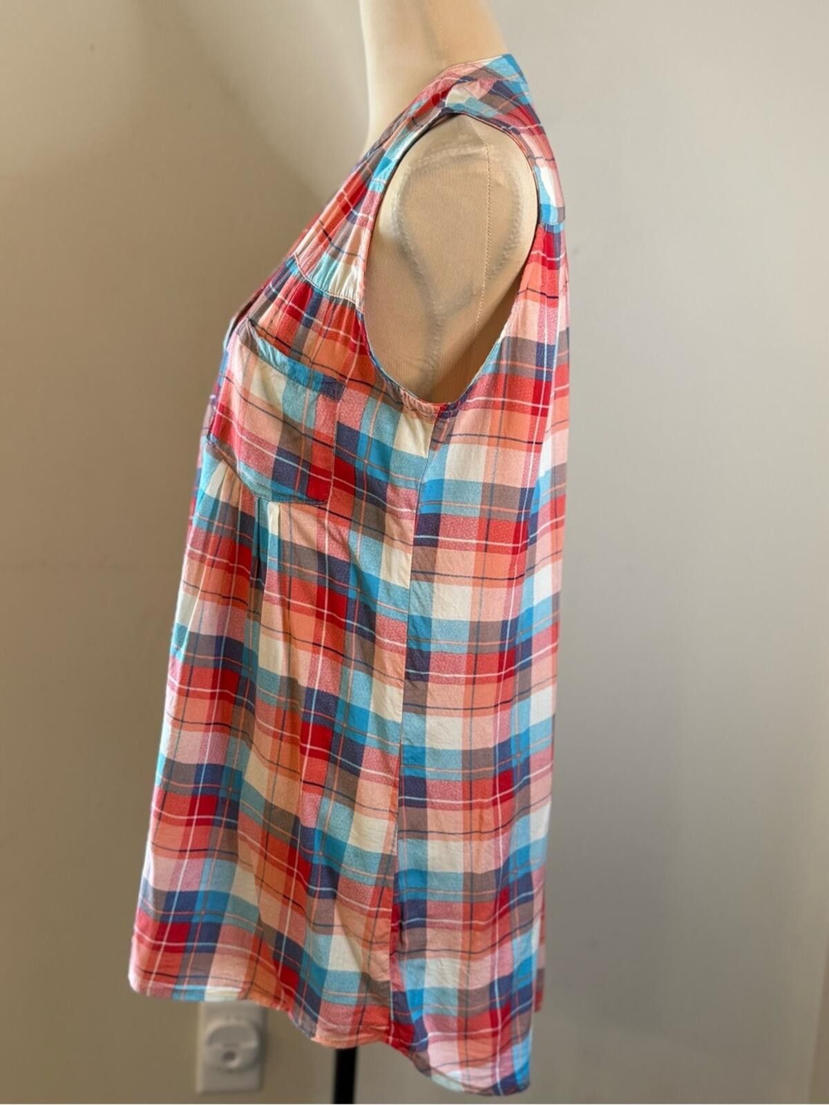 Other Orange Creek colorful plaid button up sleeveless tunic top M Size M / US 6-8 / IT 42-44 - 3 Thumbnail