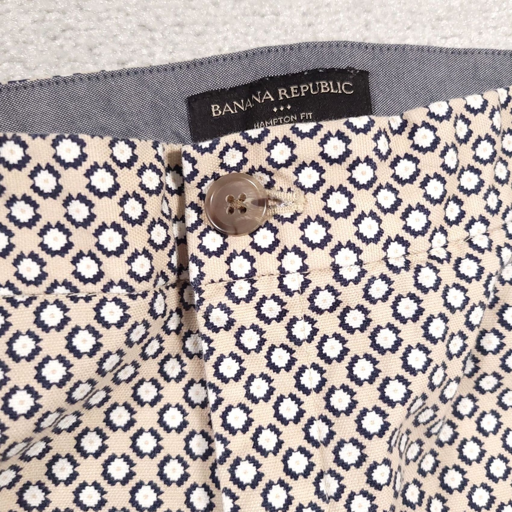 Banana Republic Banana Republic Hampton Fit Trouser Crop Stretch Women's Size 2 Geometric Beige Pants Size 26" / US 2 / IT 38 - 5 Thumbnail