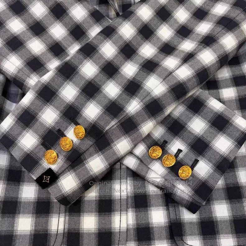 Louis Vuitton Louis Vuitton SS23 Plaid Logo Print Single-Breasted Blazer Size XS / US 0-2 / IT 36-38 - 6 Thumbnail