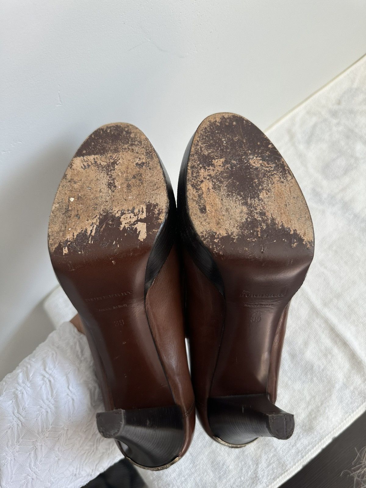 Burberry Burberry Brown Leather Platform Pumps Size US 9 / IT 39 - 4 Thumbnail