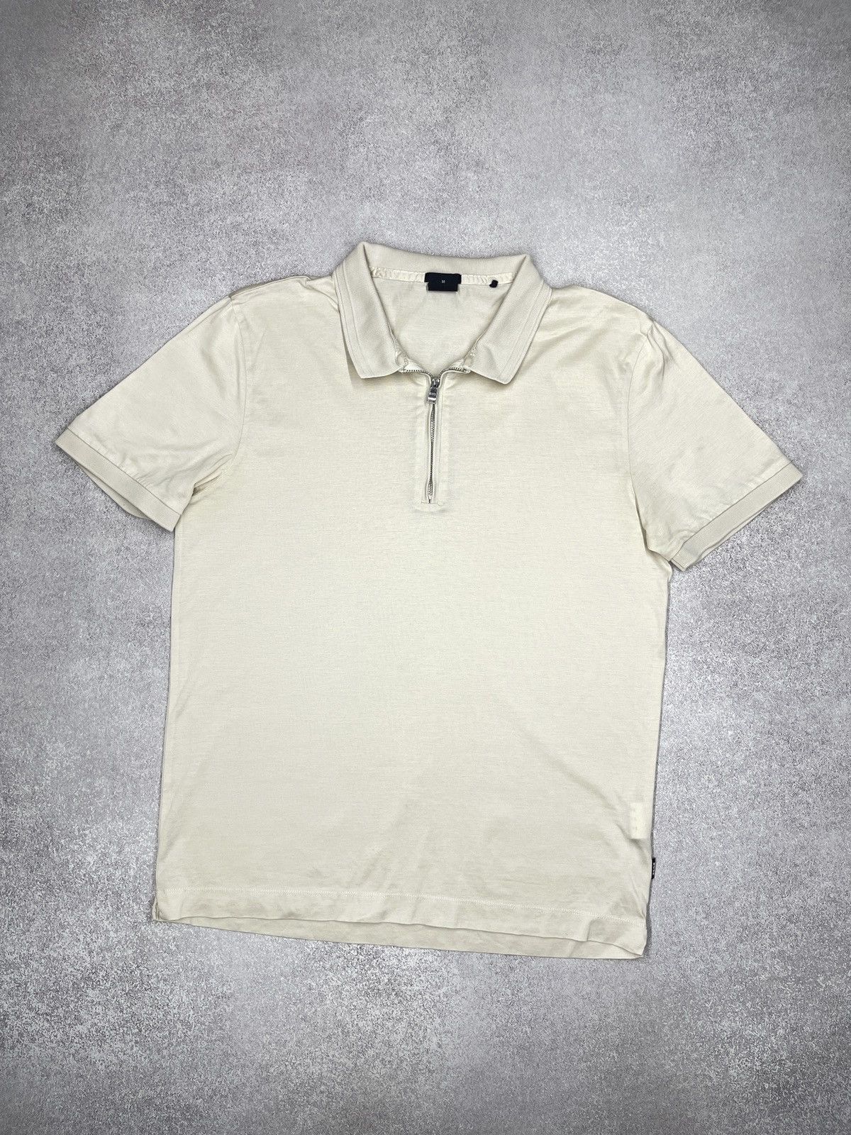 Hugo Boss Mens Hugo Boss Polston Zip Polo Beige Y2K Size M Size US M / EU 48-50 / 2 - 2 Thumbnail