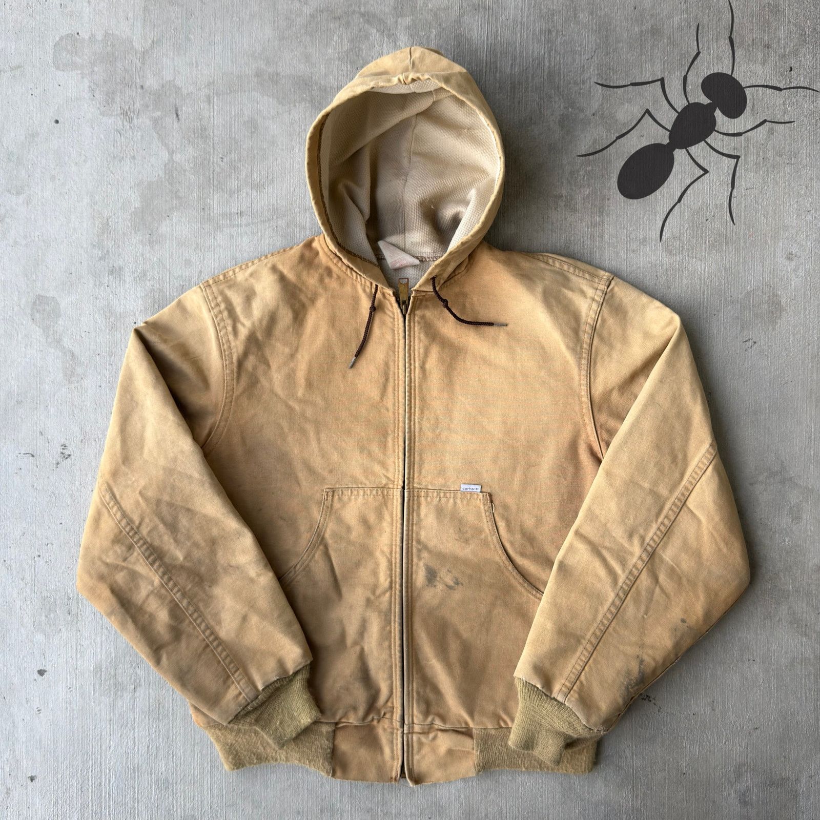 Carhartt × Vintage Carhartt JR106 brown 100 years hooded work wear jacket Size US L / EU 52-54 / 3 - 1 Thumbnail