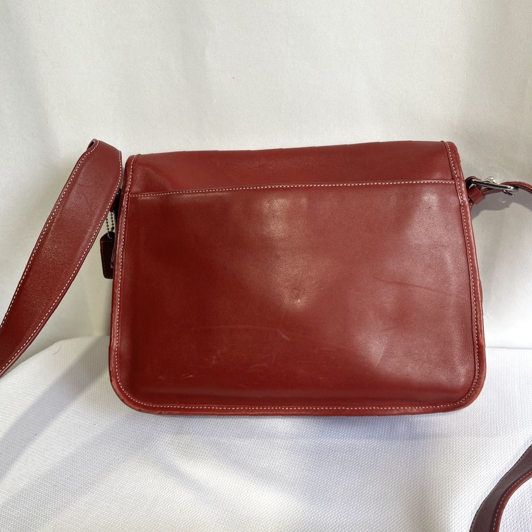 Coach Coach Hampton Leather Red #7750 Crossbody Bag Ladies Medium Size ONE SIZE - 5 Thumbnail