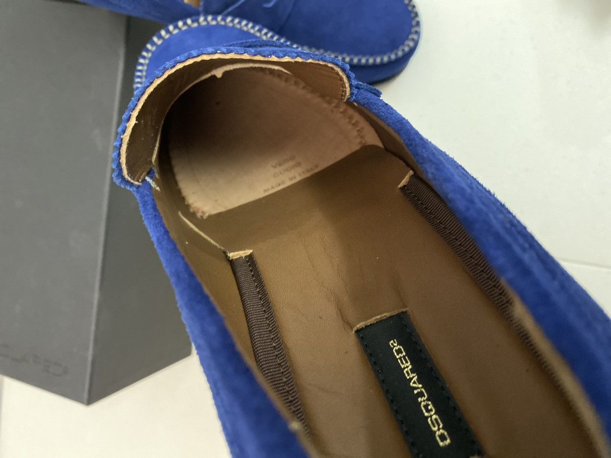 Dsquared2 Dsquared2 🇮🇹 Blue Velour Suede Uni Penny Loafer 8.5 NEW Size US 8.5 / EU 41-42 - 7 Thumbnail