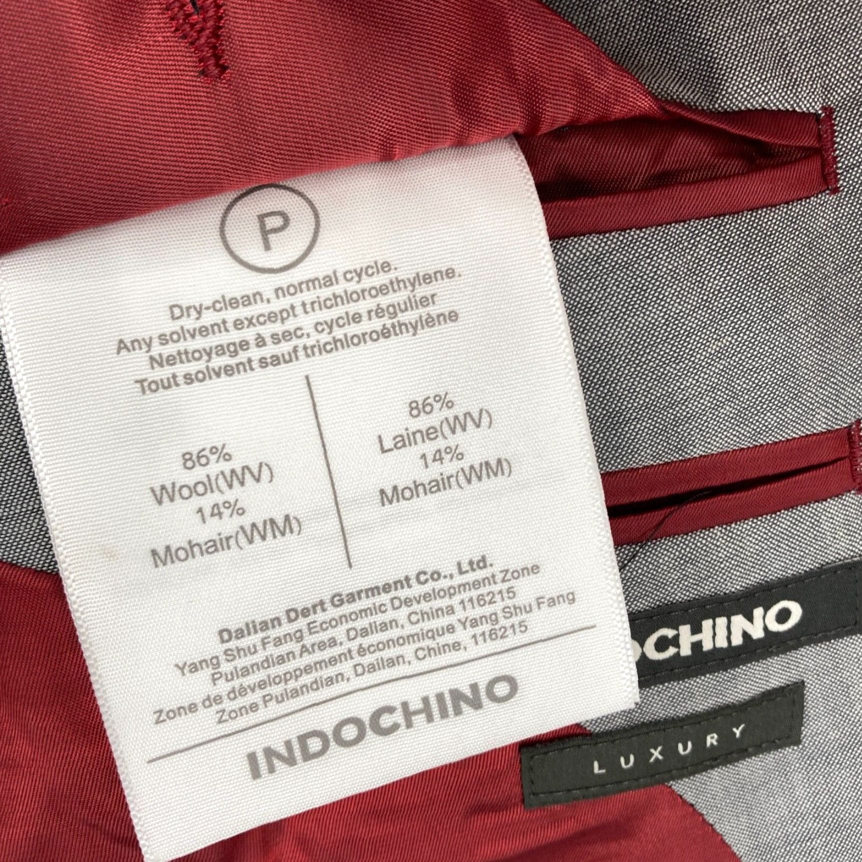 Vintage INDOCHINO Yaletown 46 Sport Coat Blazer Jacket Mens 38 Gray Wool Mohair Luxury Blazer Mens 38 Gray Wool Mohair Luxury Size 38R - 7 Thumbnail