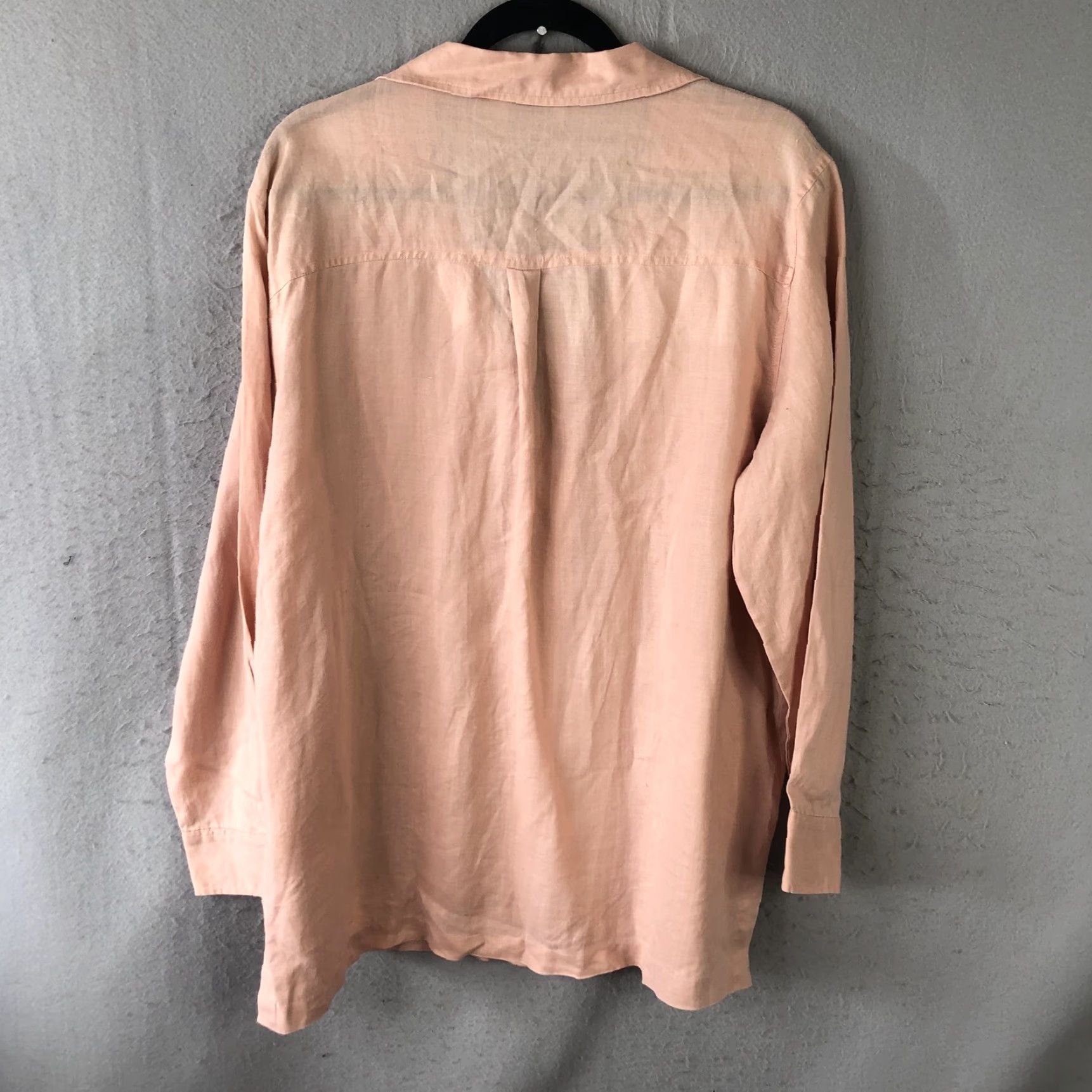Pinko Carlie's Court Shirt Womens XL Pink 100% Linen Button Front Tunic Top Beachy Linen Casual Beachwear Long Sleeve Collared Button-Up Size XL / US 12-14 / IT 48-50 - 2 Thumbnail