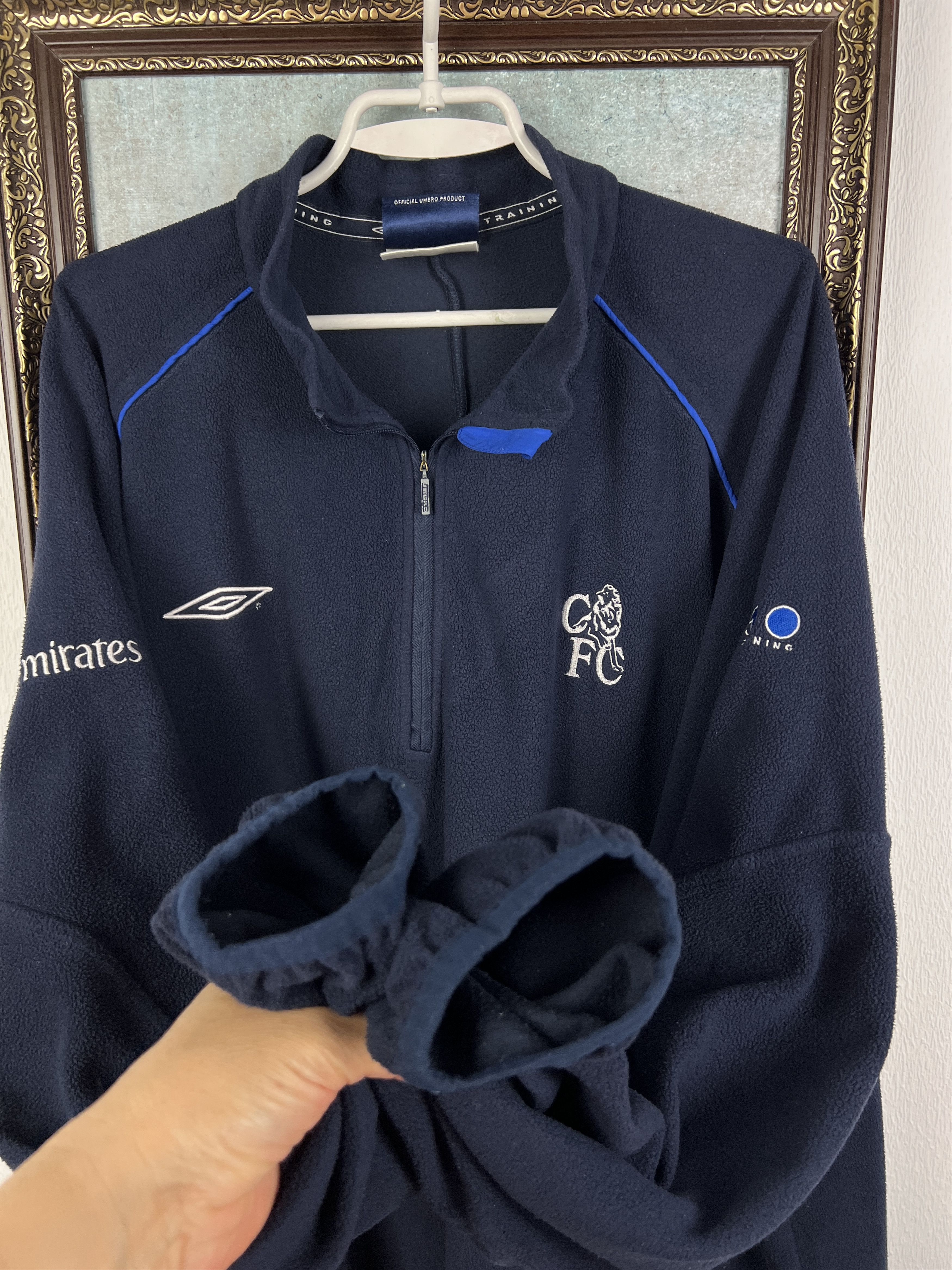 Umbro Vintage Chelsea Football Fleece Jacket Soccer Track Top Size US XXL / EU 58 / 5 - 7 Thumbnail