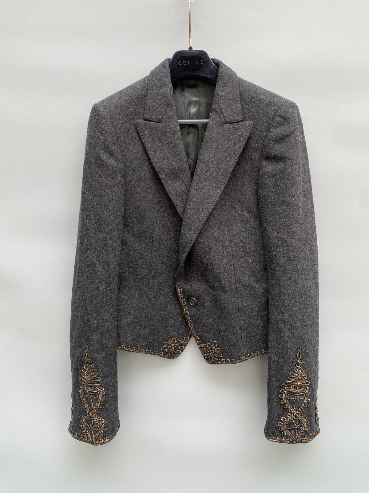 Alexander McQueen F/W 2006- Alexander Mcqueen- Metal Embellished Wool Jacket Size US M / EU 48-50 / 2 - 1 Thumbnail